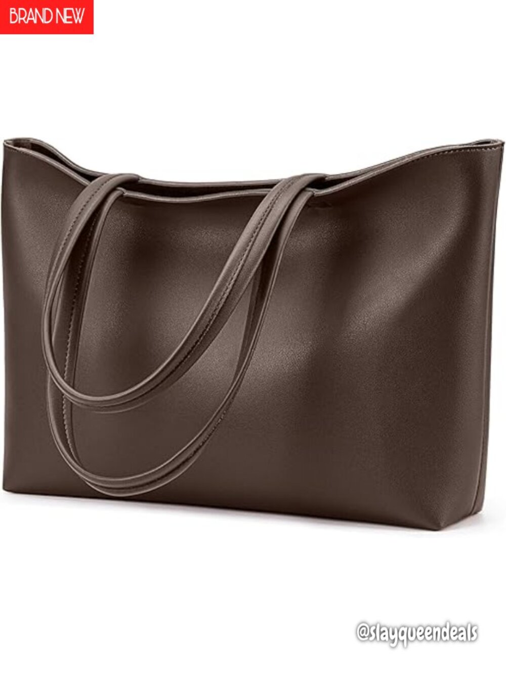Faux Leather Tote Bag Zipper Shoulder Satchel Casual Handbag Work Dating